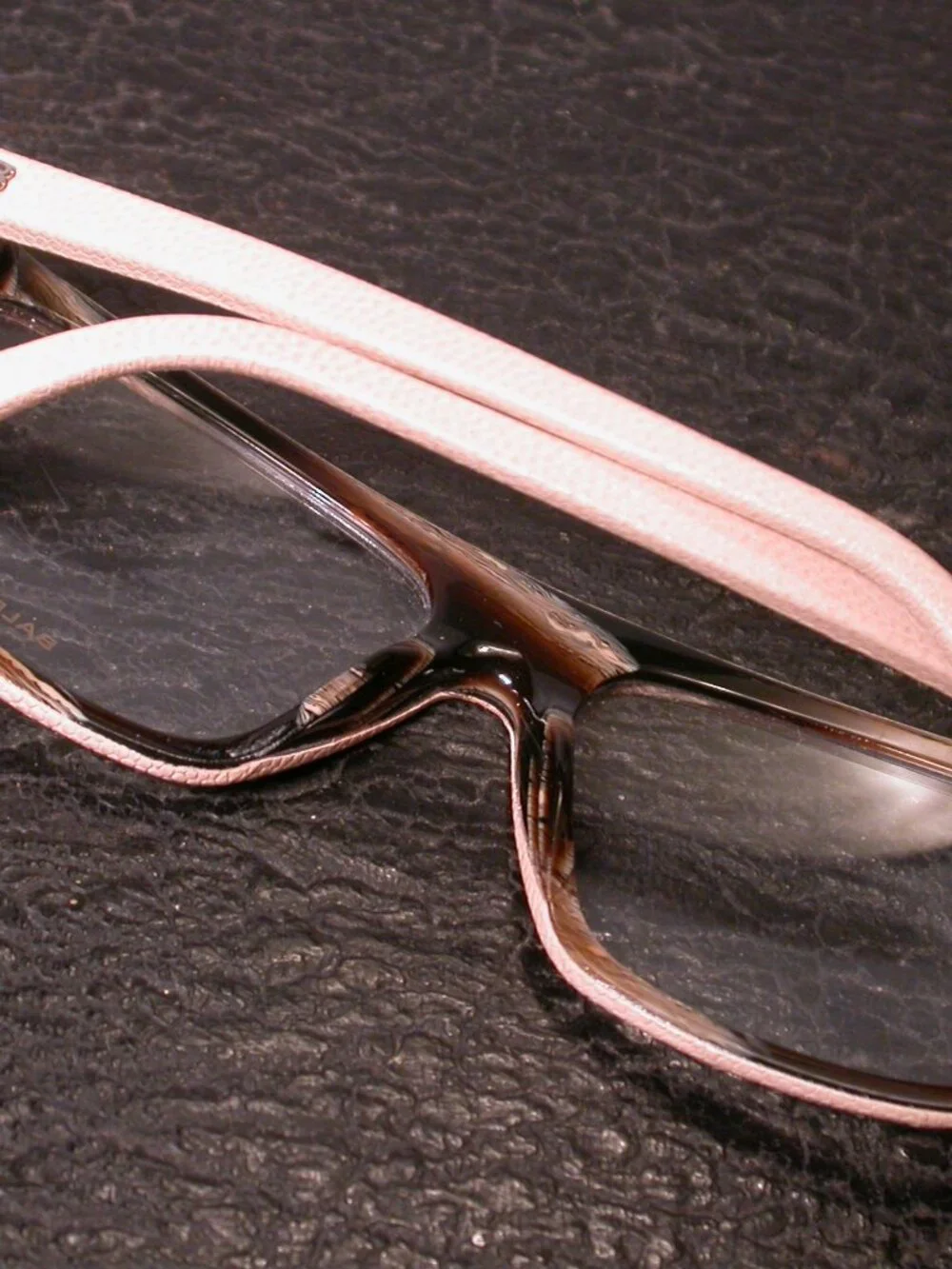 Balenciaga Designer Tan Leather Eyeglasses Frames  Made in Italy